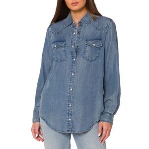 Velvet Heart Raquel Western Pearl Button Down Denim Top